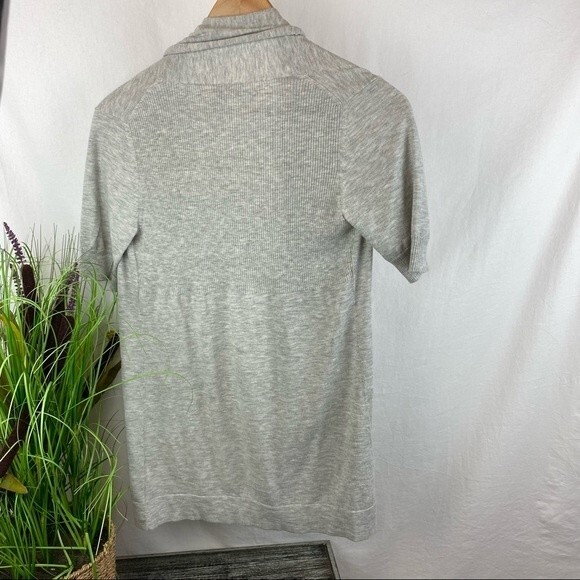 Theory Gray Open Front Short Sleeve Light Weight Sweater S - Picture 3 of 7